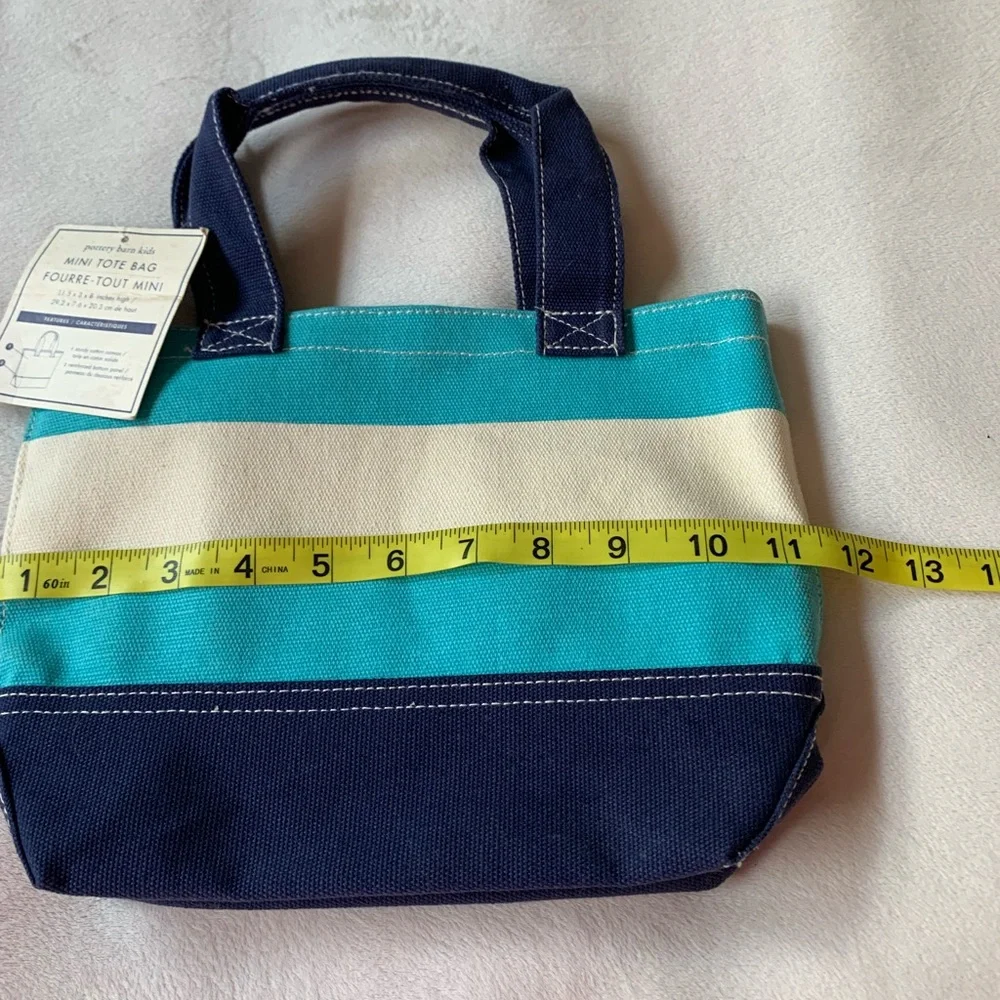 POTTERY BARN Kids 95% cotton heavier canvas mini tote bag NWT
